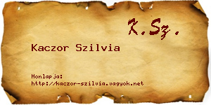 Kaczor Szilvia névjegykártya